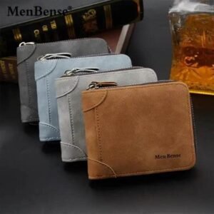 MenBense Men’s Zipper Wallet – Premium Leather Bifold Wallet