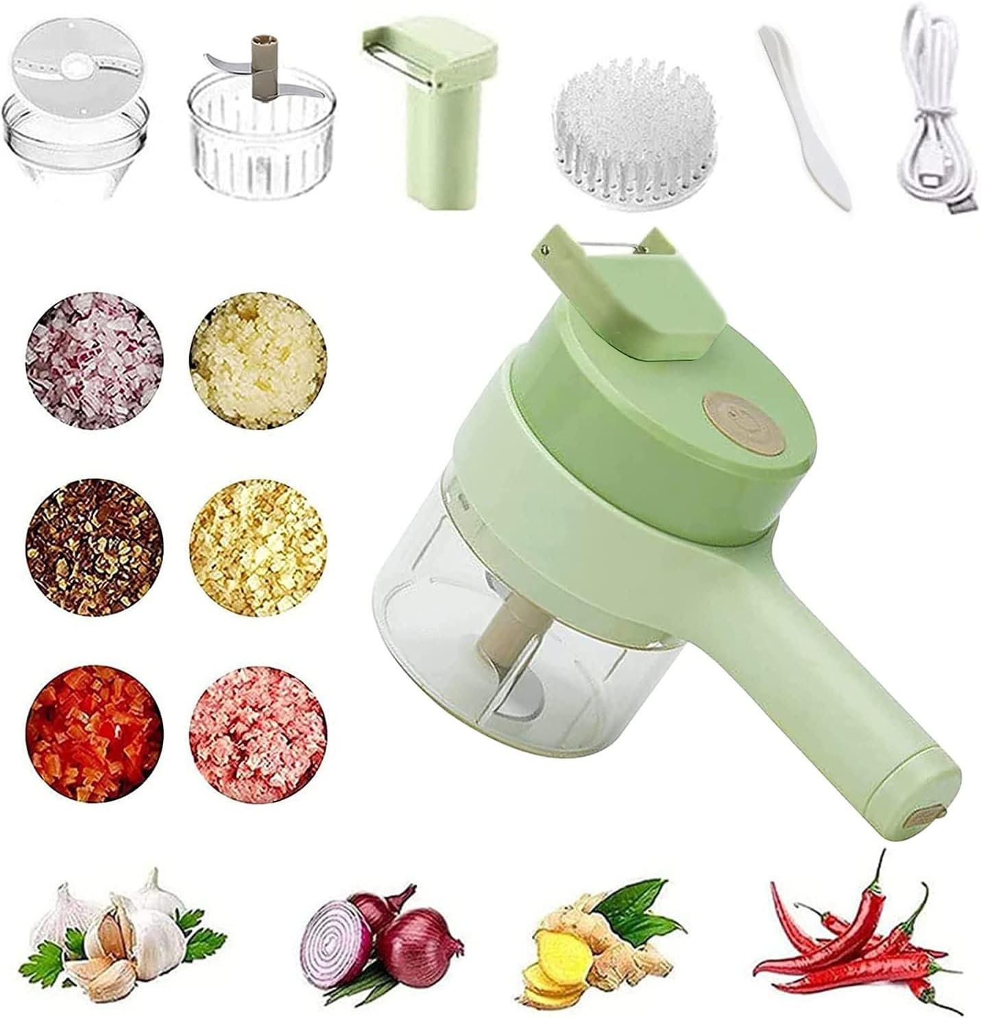 4-in-1 Electric Vegetable Cutter (ইলেকট্রিক ভেজিটেবল কাটার) - Image 2