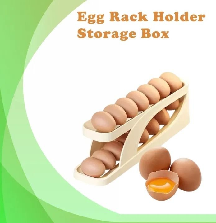 Automatic Rolling Egg Storage Rack Holder | Large Capacity Refrigerator Egg Organizer