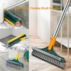 3 In 1 Floor Cleaning Brush with Long Handle | Scrub Brush & Rubber Wiper