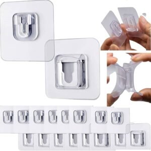 Transparent Self-Adhesive Plug Hook Set (1 Set)