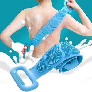 Silicone Bath Body Scrubber Belt | Double Side Back Cleaning Brush