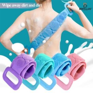Silicone Bath Body Scrubber Belt | Double Side Back Cleaning Brush