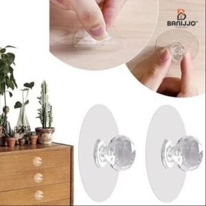 Diamond Crystal Self-Adhesive Hook | Transparent Waterproof Wall Hanger (1 Pc)
