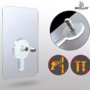 Heavy Duty Self-Adhesive Nut Hook | Drill-Free Wall Mount Bolt Hook (1 Pc)