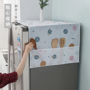 Waterproof Refrigerator Dust Cover with Storage Pocket | Single Door & Double Door Fridge Cover