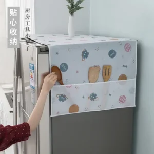 Waterproof Refrigerator Dust Cover with Storage Pocket | Single Door & Double Door Fridge Cover