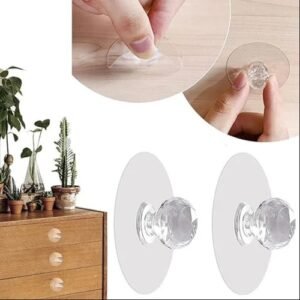 Diamond Crystal Self-Adhesive Hook | Transparent Waterproof Wall Hanger (1 Pc)