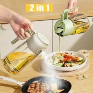 2-in-1 Glass Oil Dispenser and Spray Bottle