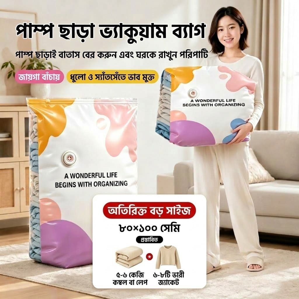 ভ্যাকুয়াম ব্যাগ (৮০×১০০ সেমি)