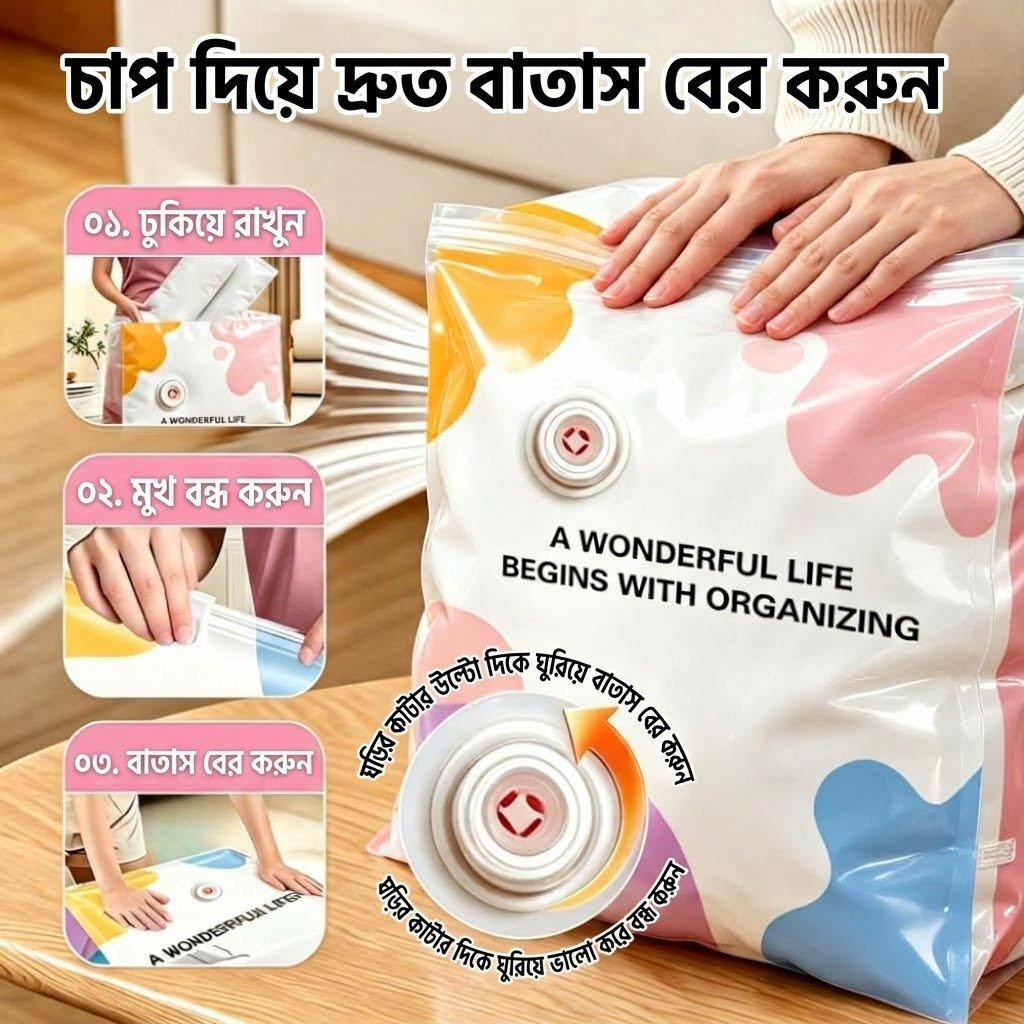 ভ্যাকুয়াম ব্যাগ (৫০ × ৭০ সেমি) - Image 5