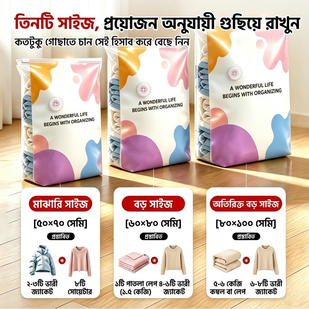 ভ্যাকুয়াম ব্যাগ (৫০ × ৭০ সেমি) - Image 4